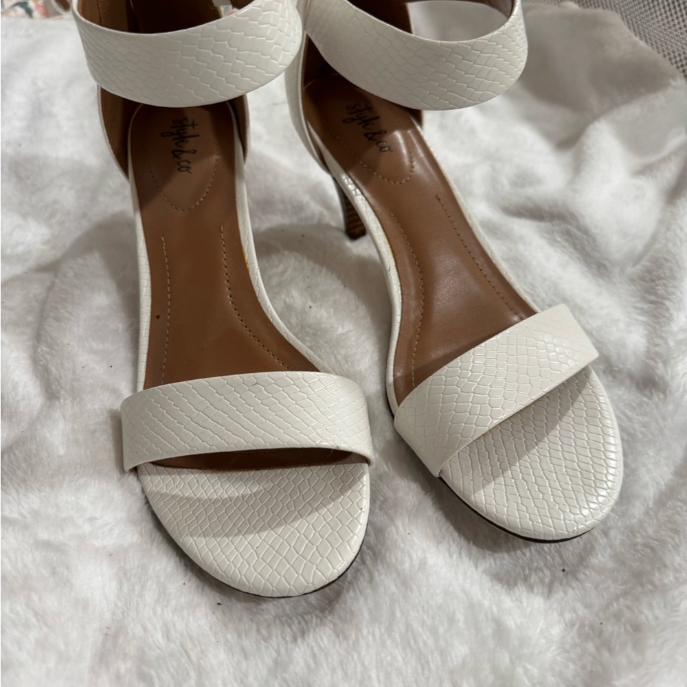 Elegant White High Heel Sandals